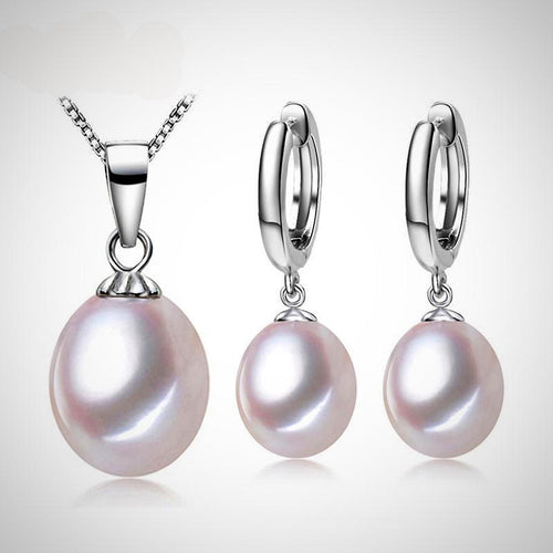 Freshwater Pearl Pendant Necklace & Earrings Set
